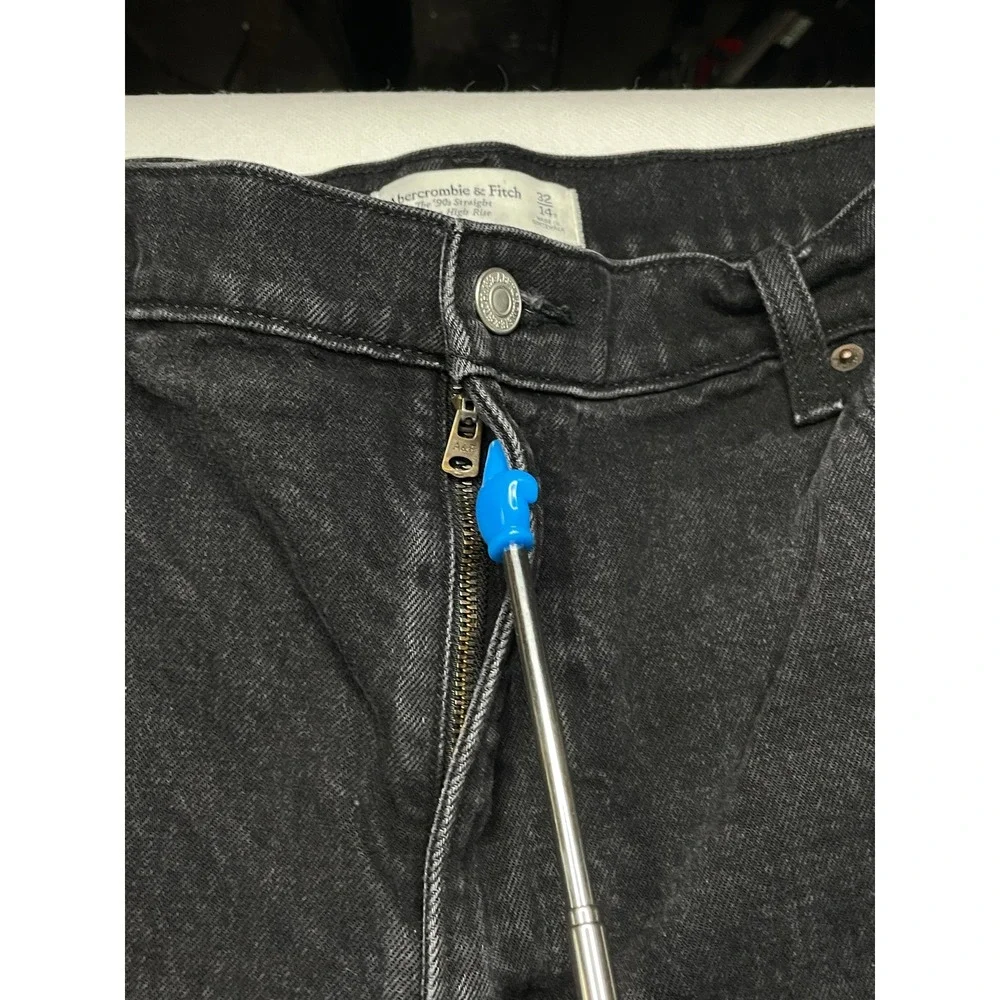 Abercrombie & Fitch Jeans WOMENS 32/14R 90s Straight Ultra High Rise Distressed - Picture 12 of 16